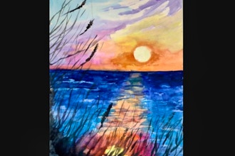 Watercolor Painting: How to Paint an Ocean Sunset